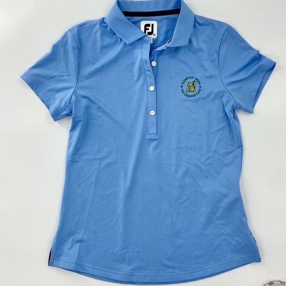FootJoy Women’s 122nd US Open The Country Club‎ Short Sleeve Blue Golf Polo - Picture 1 of 6